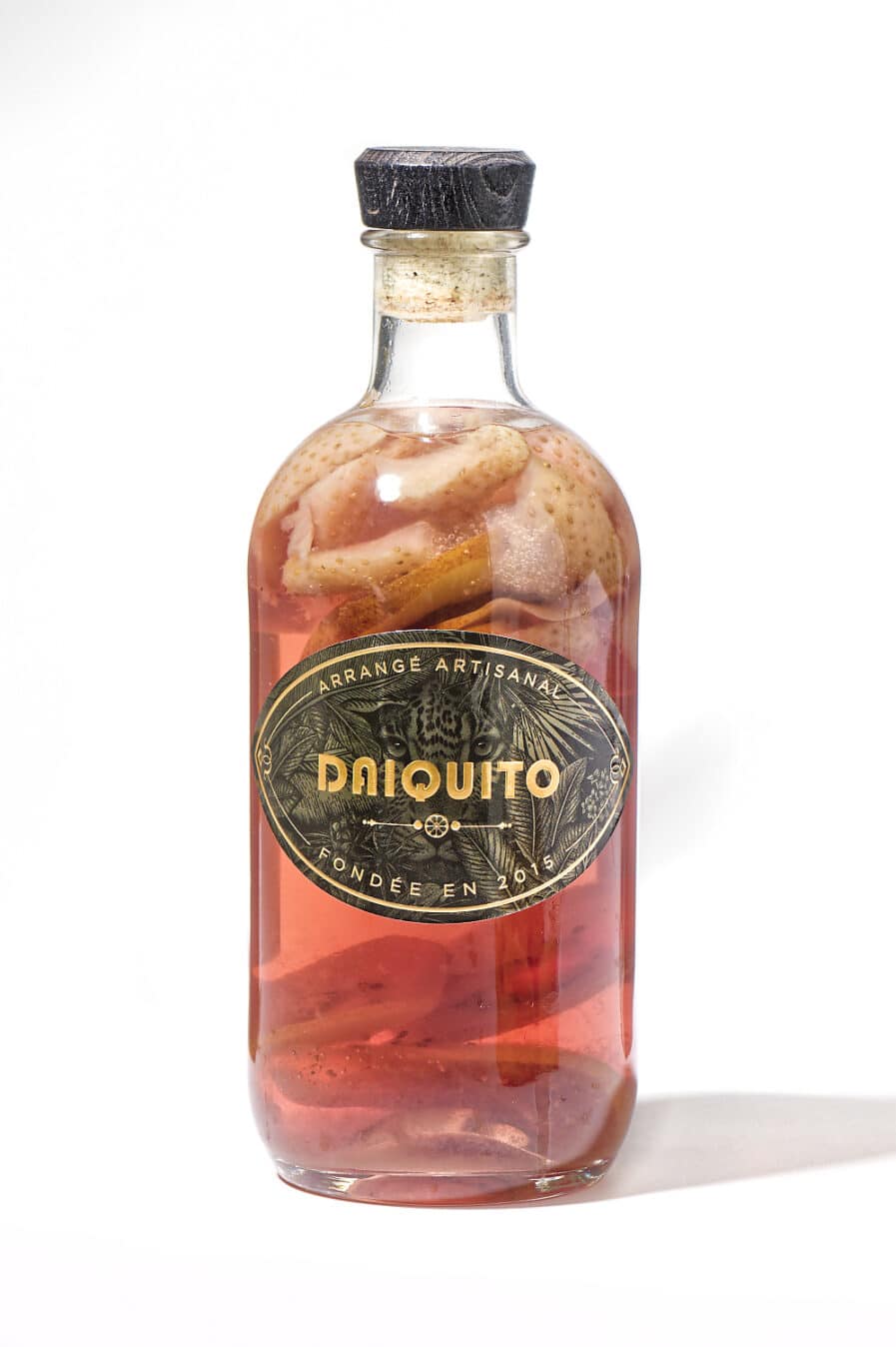 Bouteille Daiquito arrangé artisanal fabriqué à base de rhum, fraise et kiwi