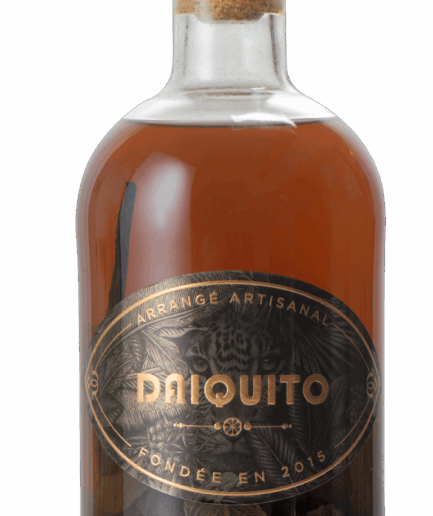 Bouteille Daiquito arrangé artisanal fabriqué à base de rhum, cacao et menthe