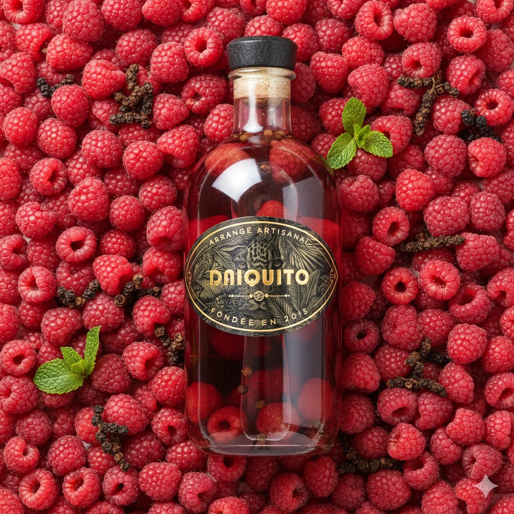 arrangé a base de framboise et poivre de sichuan