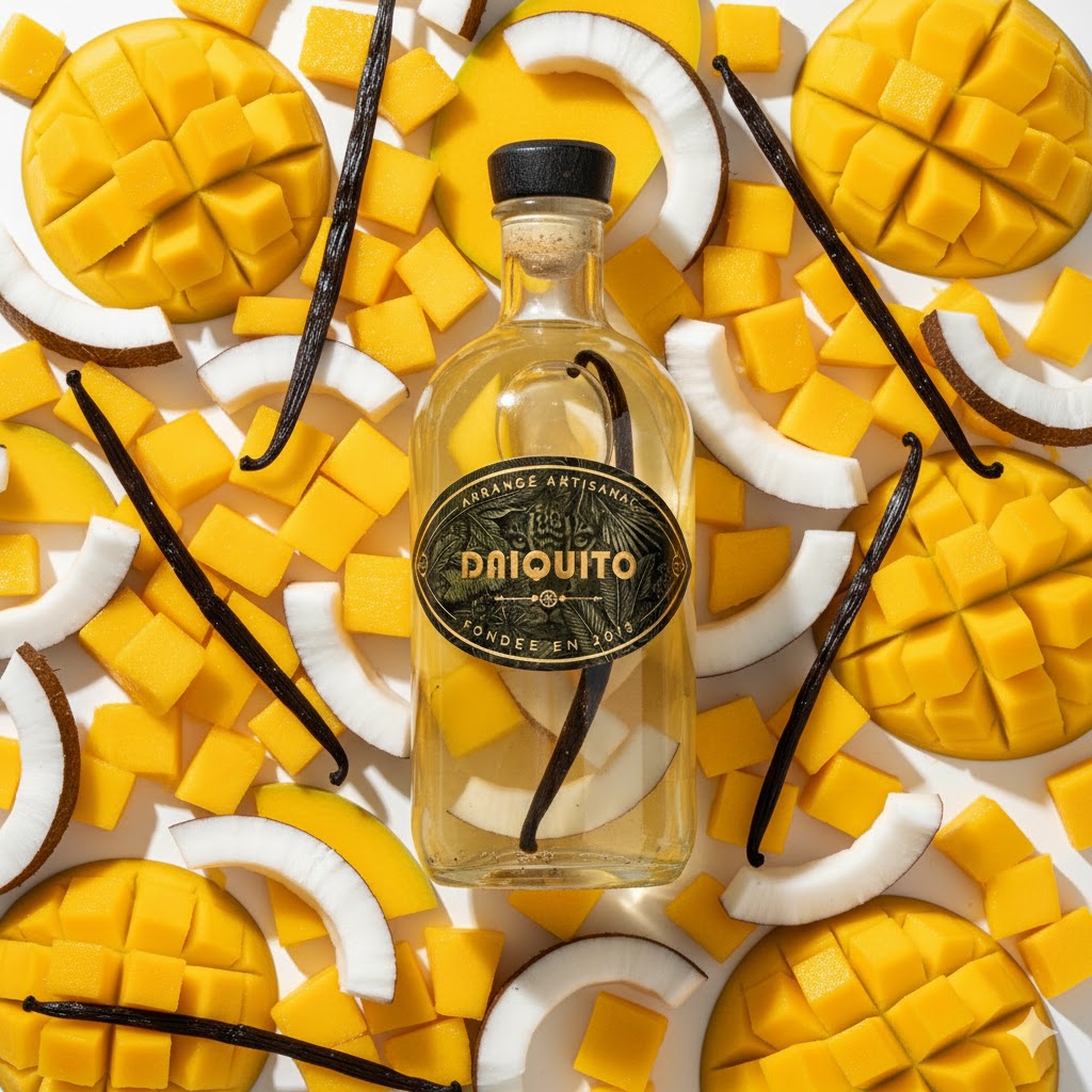 Mangue et coco arrangé a base de mangue et de noix de coco